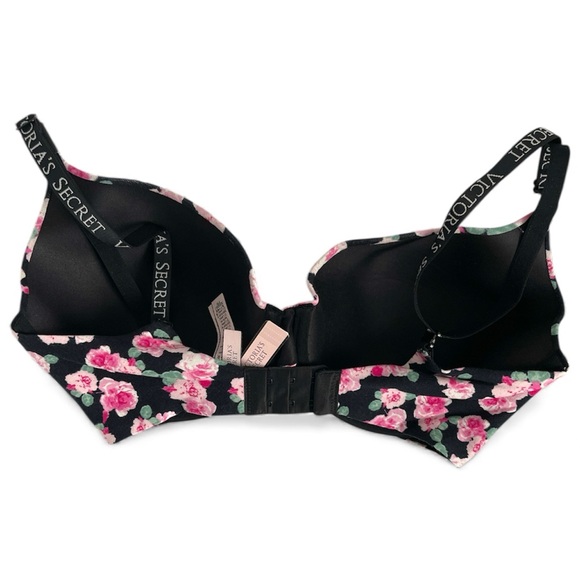 Victoria's Secret Black Bra with Pink Floral Design - Picture 2 of 5